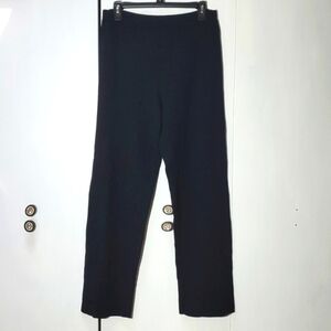 Eileen Fisher- Womens Black Pull on Straight Leg Trousers Dressy Neutral Sz.S